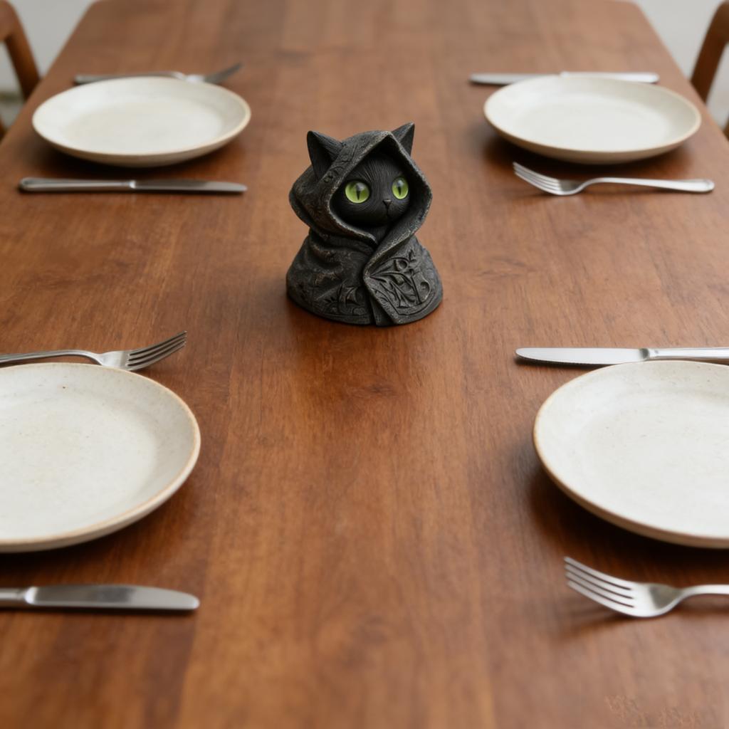 Garden Statue Figurine, ,shaped Cloak Skeleton Statue, Black Cute Cloak Collectible Figurine, Gift