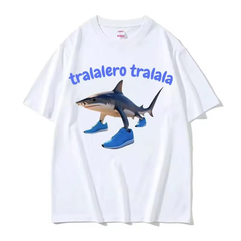 Tralalero Tralala The Drip Shark Funny Meme T Shirts Women Clothing Fashion Gothic Tshirt Summer Pop T Shirt Tops