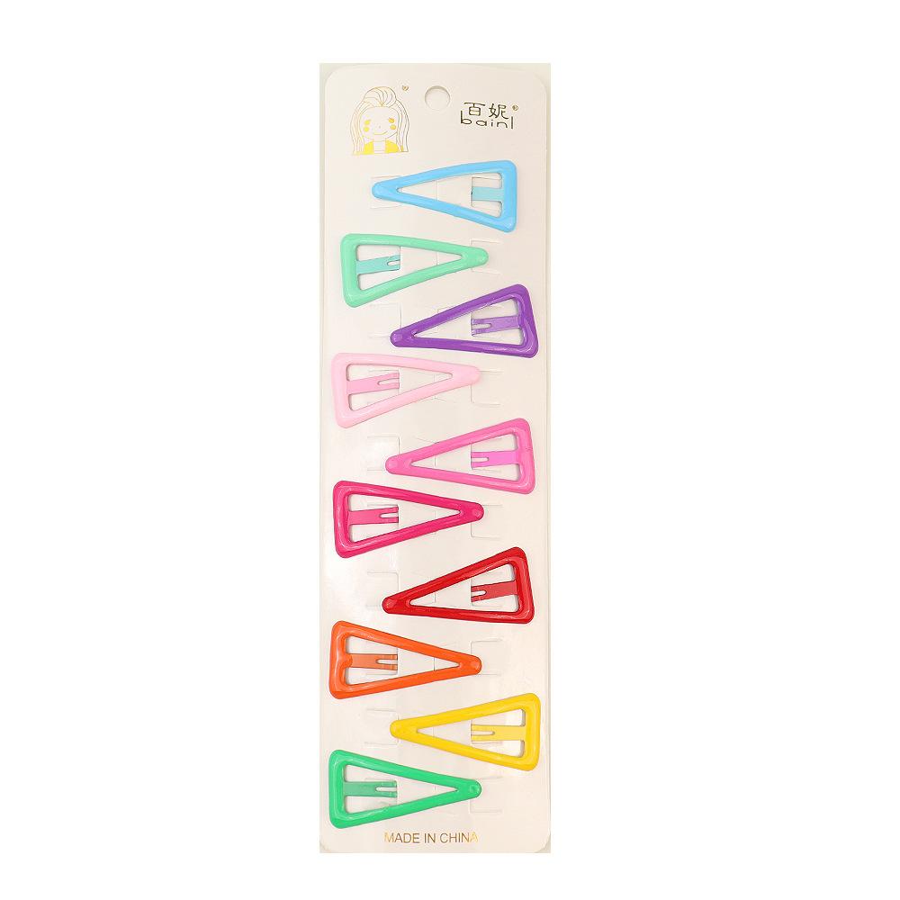 10pcs/pack Girls Colorful Alloy Bobby Pins Lovely Water-drop Heart Star Hairpins Rainbow Hair Clips Barrette Grips For Children