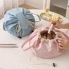 Pastel Color Lazy Makeup Bag, Minimalist Drawstring Cosmetic Organizer, Aesthetic Travel Toiletry Pouch