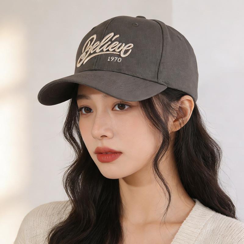 Cotton Baseball Cap With Embroidered For Summer Sun Protection