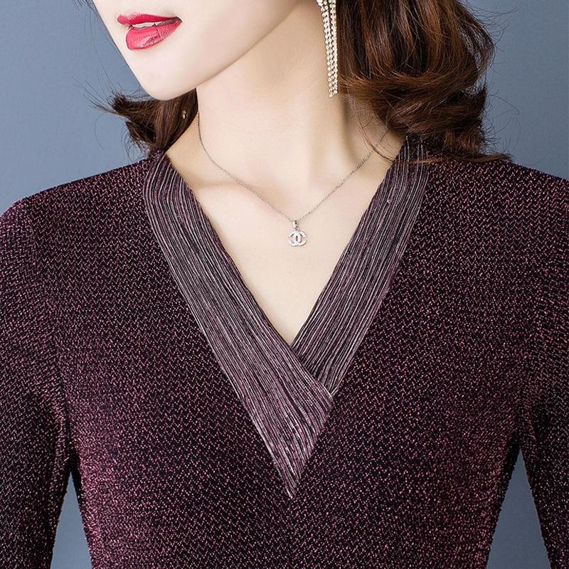 Elegante primavera falso duas peças emendado split vestido feminino com decote em v vestido longo plus size M-5Xl senhoras escritório trabalho vestido de festa