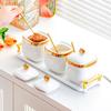 Leichter Luxus Küchengewürzglas Keramik Salzglas Gewürzflasche High-End Gewürzglas-Set Haushaltssalz High-End Gewürzbox