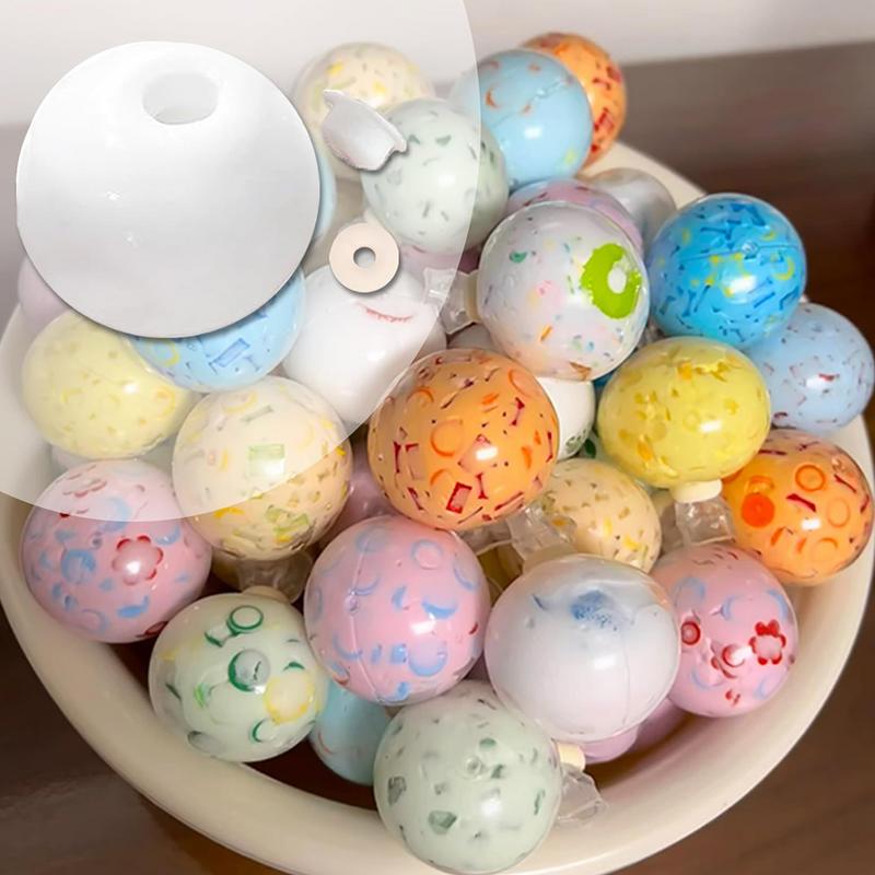 10PCS Empty Stress Ball Kit Blank Skins Milky Making Kit Noisy Sand Expander Tool Glutinous Stress Relief Base Container for Adults