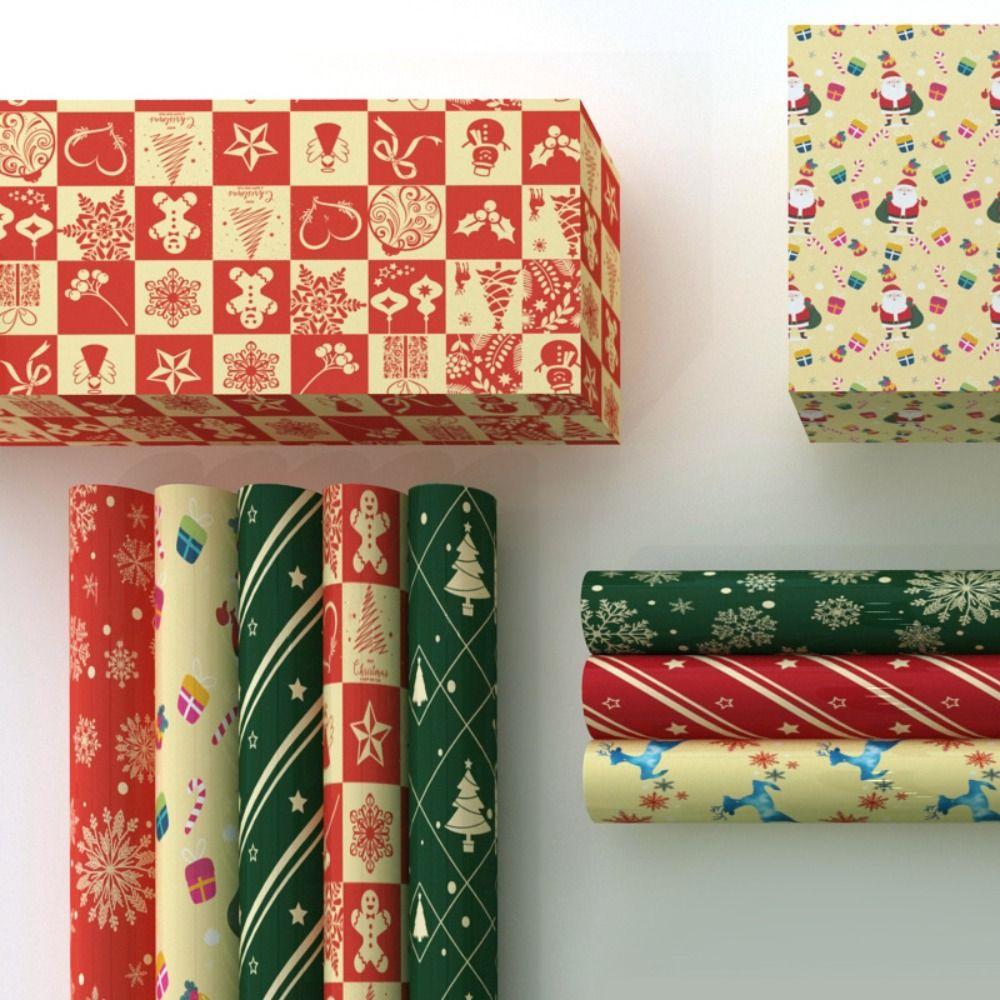 5PCS DIY Christmas Gift Wrapping Paper 50*70cm DIY Gift Paper Charmful Craft Paper Roll  Christmas