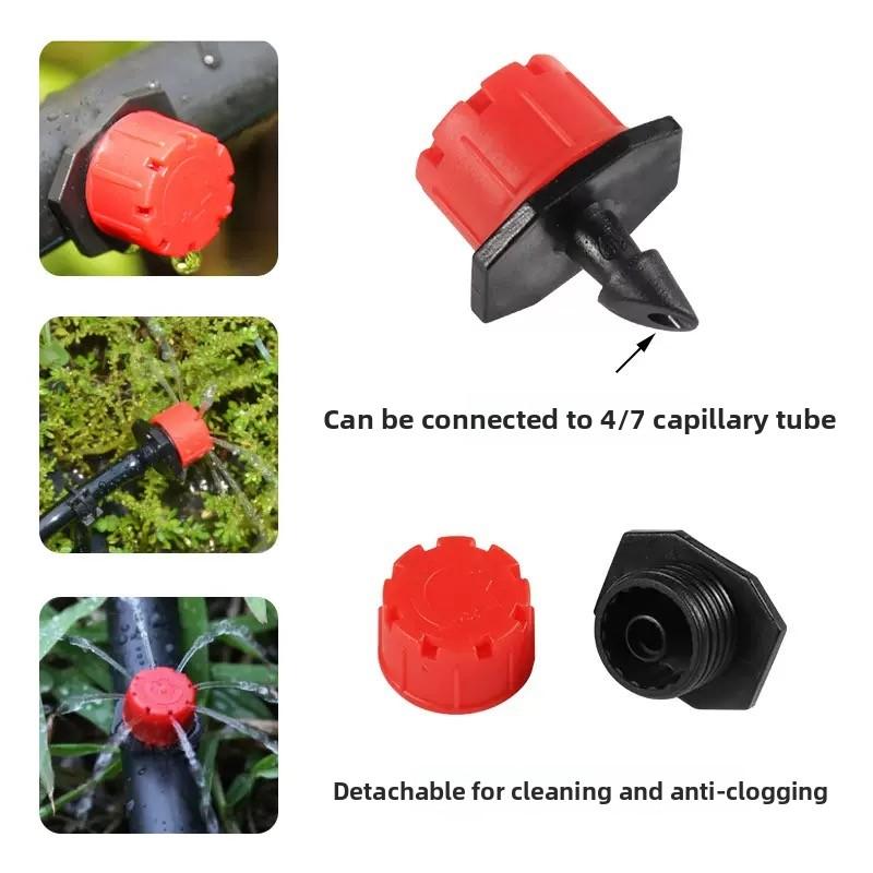 Eight Hole Little Red Riding Hood Automatic Watering Nozzle, 8-hole Adjustable Flow Nozzle, Potted Drip Irrigation Equipment