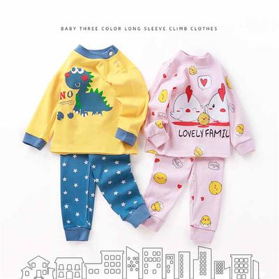 100% Cotton Kids Underwear Set Long Sleeve Thermal Pajamas for Boys & Girls Baby Loungewear Fall/Spring Sleepwear (2-8Y)