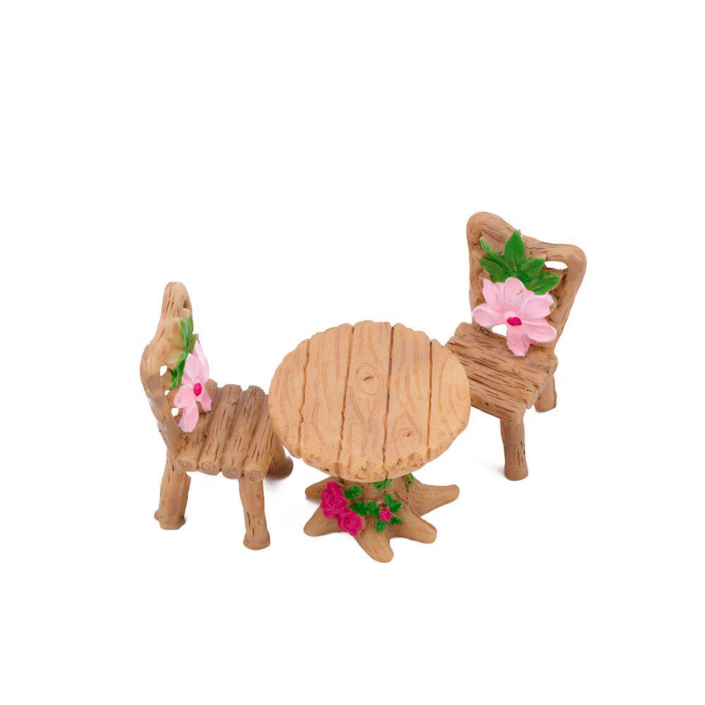 Miniaturi Micro Peisaj Acasă 3 Buc/Set Drăguț Masă Scaun Rășină Artizanat Ornament Grădină Zână