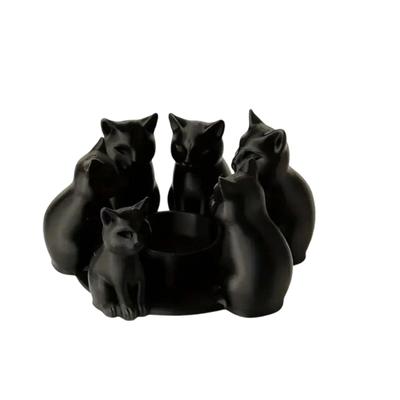 Cartoon Kitten Candle Holders Handmade Tealight Candle Holders Candlesticks Gift for Cats Lover Ornament Home Decors
