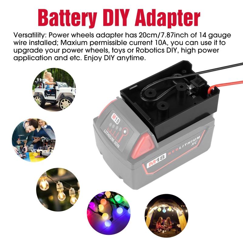 Power Connector Adapter Dock Holder With I/O Switch for 14.4-60V Li-Ion Battery Power Tool Battery Converters