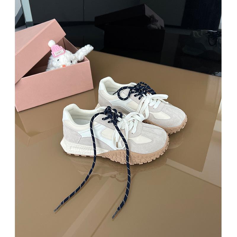 [Ademende Varkenshuid - Onzichtbare Binnenhoogteverhoging 5cm] Dopamine Sport- en Vrijetijdsschoenen Dames 2025 Zomer Dikke Zool Duitse Trainingsschoenen