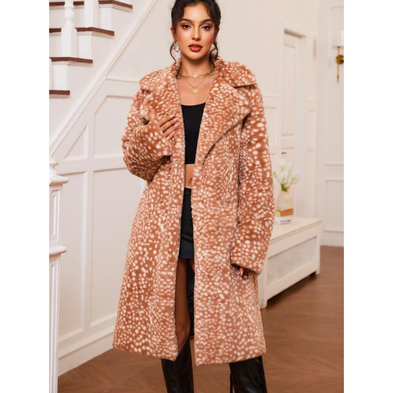 Women's Faux Fur Coat Luxury Open Front Overcoat Outwear Fluffy Winter Warm Parka Long Jackets Cardigan Long Sleeve Lapel Collar Coats for Women