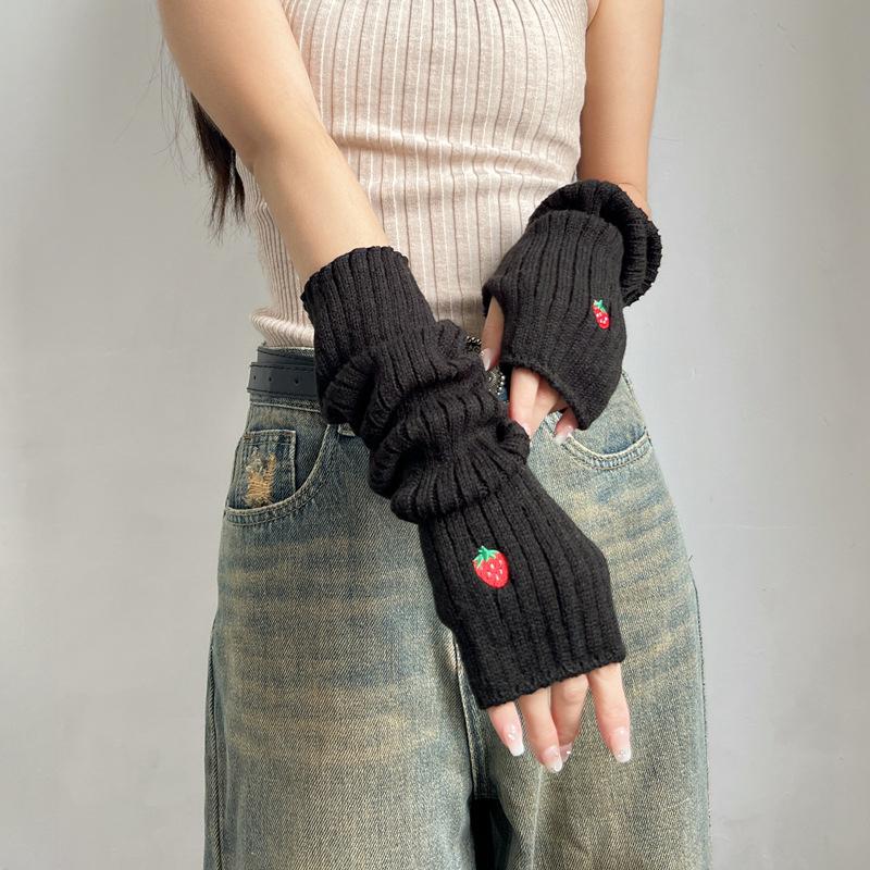 Fashion Female Arm Warmer Knitted Fingerless Long Gloves Student Sleeves Cover Casual Girls Lolita Cosplay Mitten
