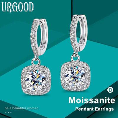 D Color Moissanite Women'S Earrings 925 Sterling Silver Plated Platinum Jewelry