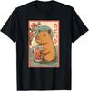 Anime Capybara Graphic Tees Kawaii Japanese Vintage Capibara Unisex T-Shirt