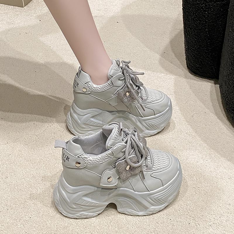 10CM Women Casual Platform Sneakers High Heels New Spring Sports Vulcanized Shoes Cute Trainers Chunky Sneakers Zapatos Mujer