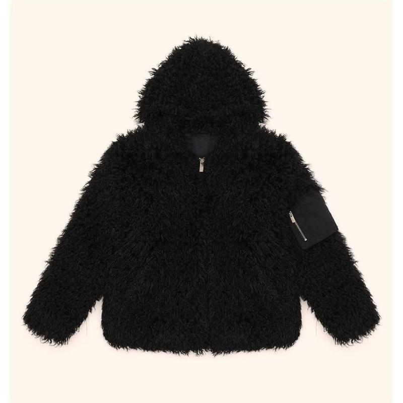 Imitation Lamb Wool Coat Women's New Winter Hooded Thickened Loose High-end Fur Fur Coat Light