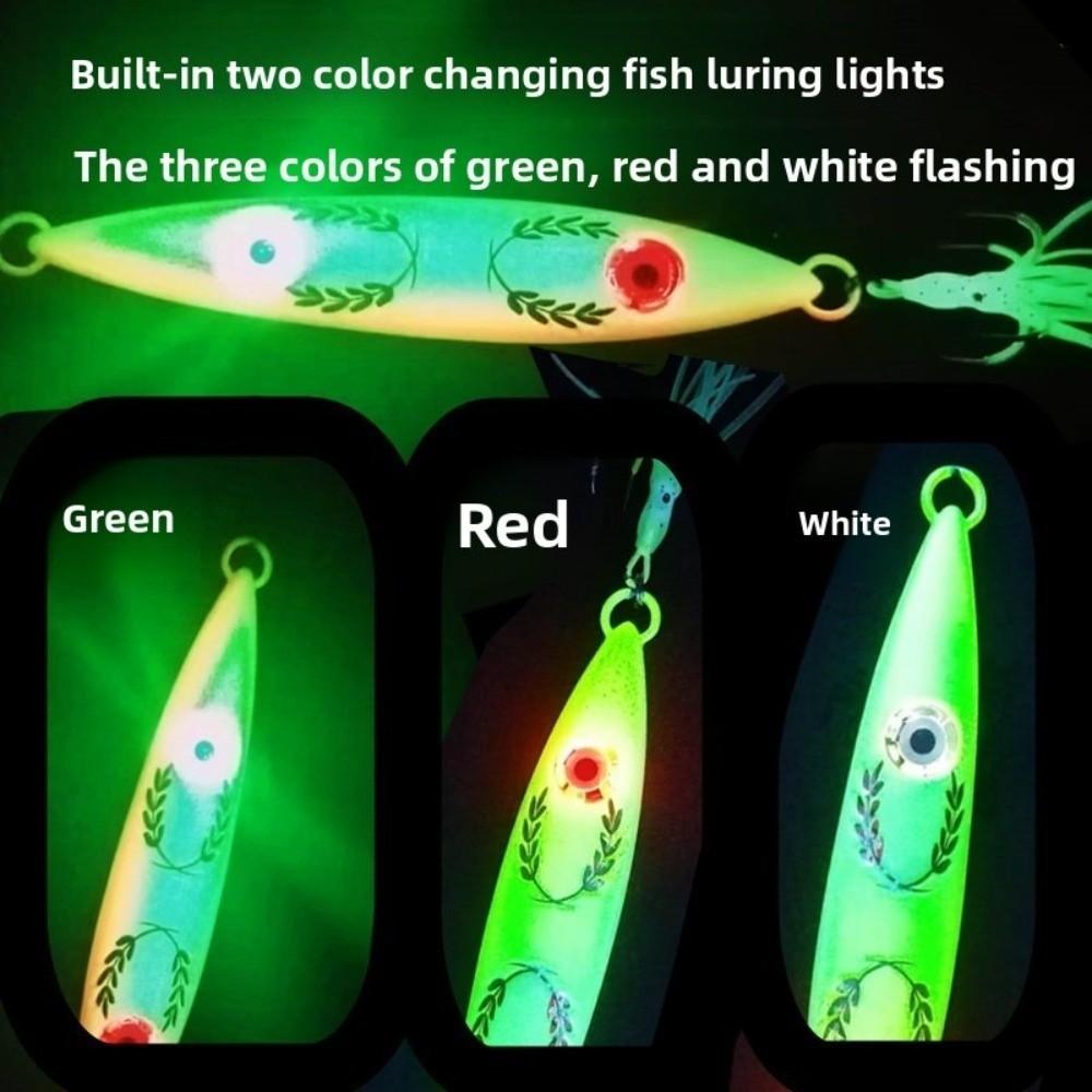 Hook Stripe Luminous UV Fishing Bait 200g 250g Slow Sinking Jig Glow Jig Lure UV Fishing