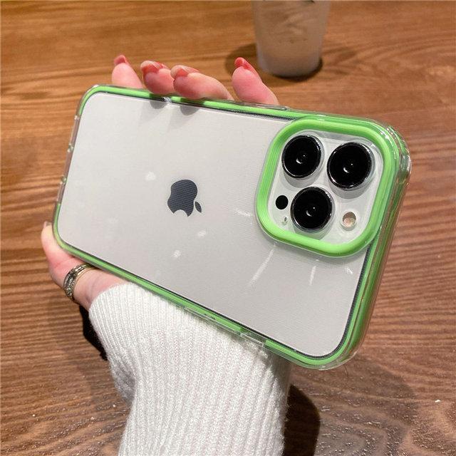 2 In 1 Frame Transparent Acrylic Phone Case For Iphone 13 12 11 Pro Max Xr X Xs Max 14plus Soft Silicone Shockproof Cover Case