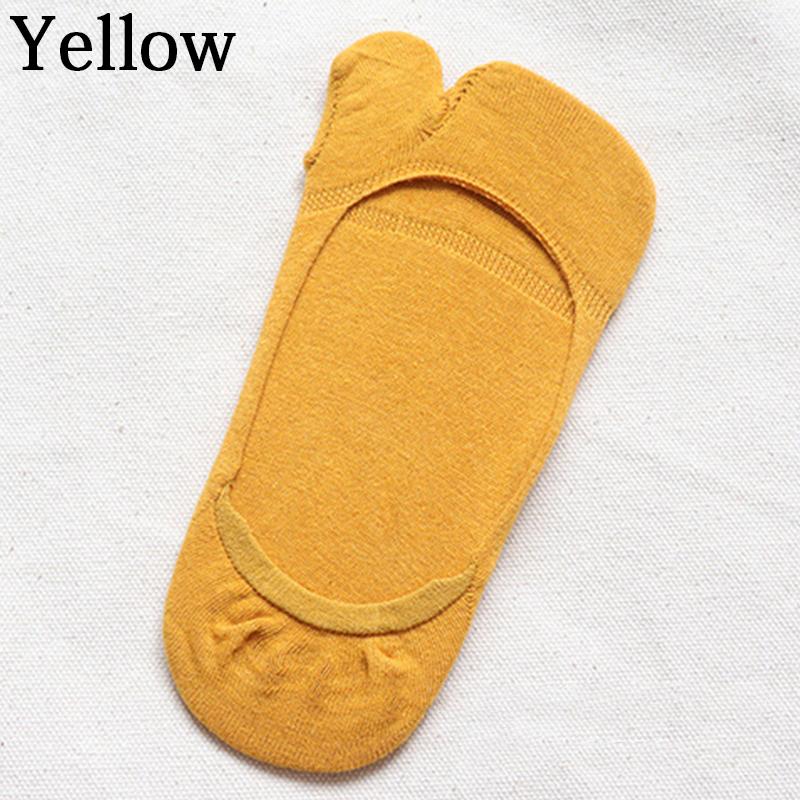 Summer Thin Non-slip Invisible Low Cut Boat Sock for Women Two Finger Socks Solid Breathable Cotton Tabi Socks Comfortable
