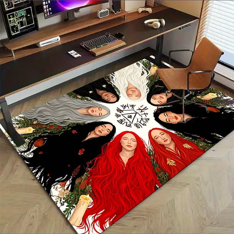 1PC Wicca Witchcraft Extra Large Non Slip Floor carpet, Office, family, bedroom, Studio   Large Area Rug Indoor Rugs, , Vibrant Colors
