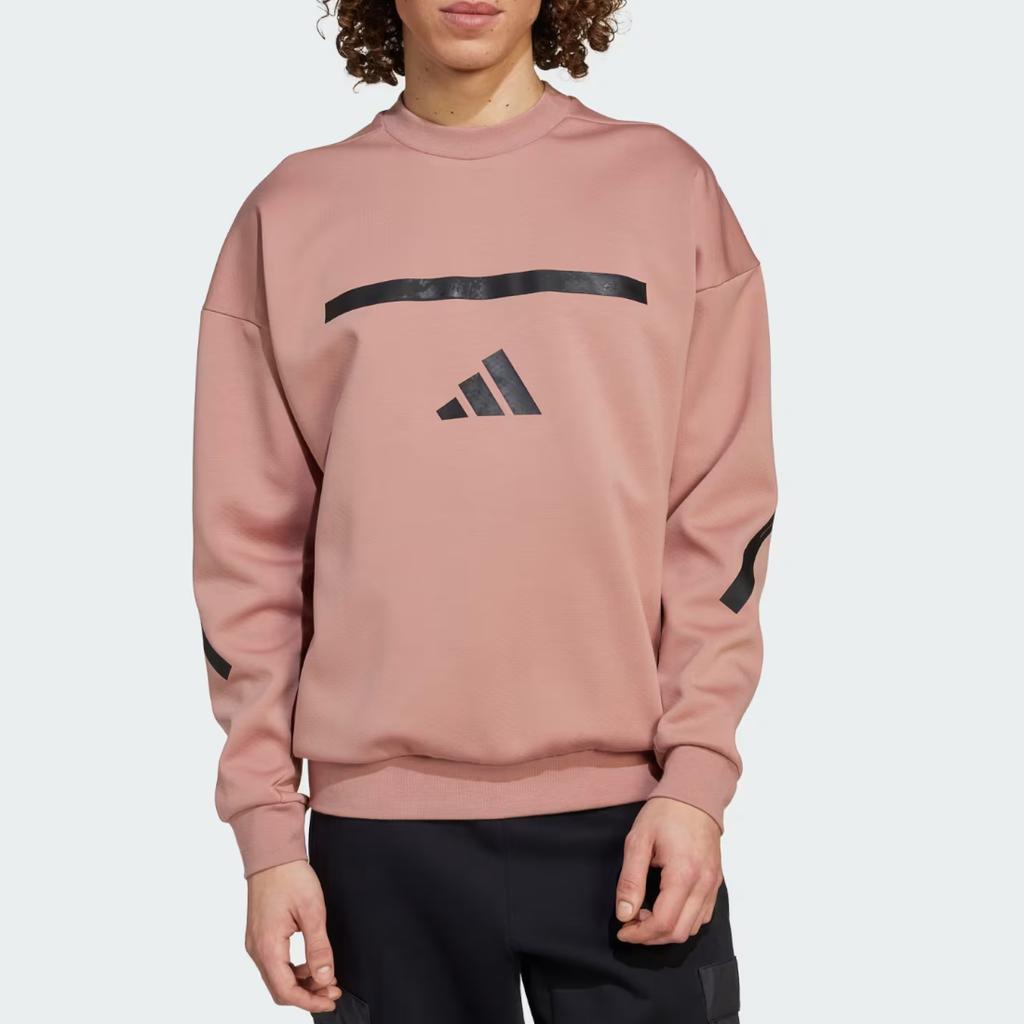 adidas SS25 Športová ležérna okrúhly výstrih voľná mikina Dámska mikina svetlohnedá JC7926