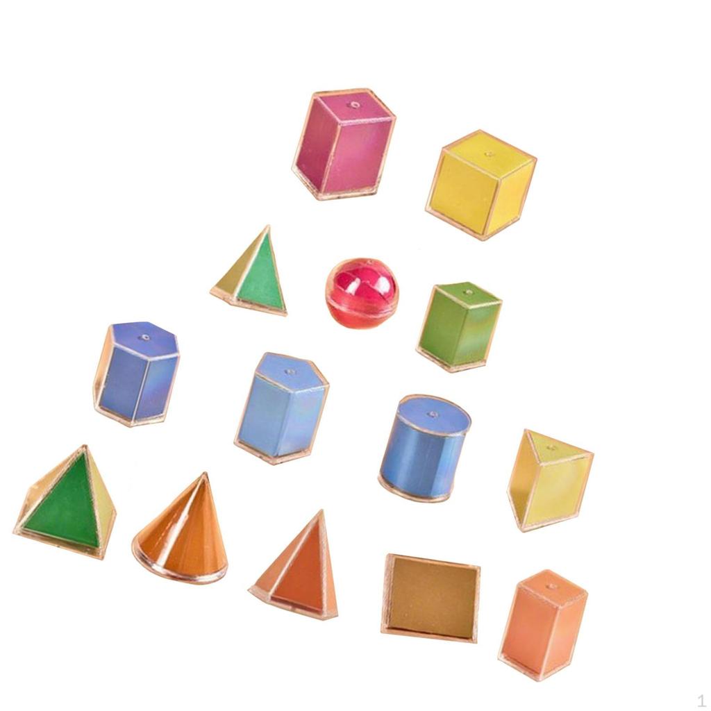 14Pcs 3D Geometric Solids Learning Toys Durability School Supplies Practical Elementary