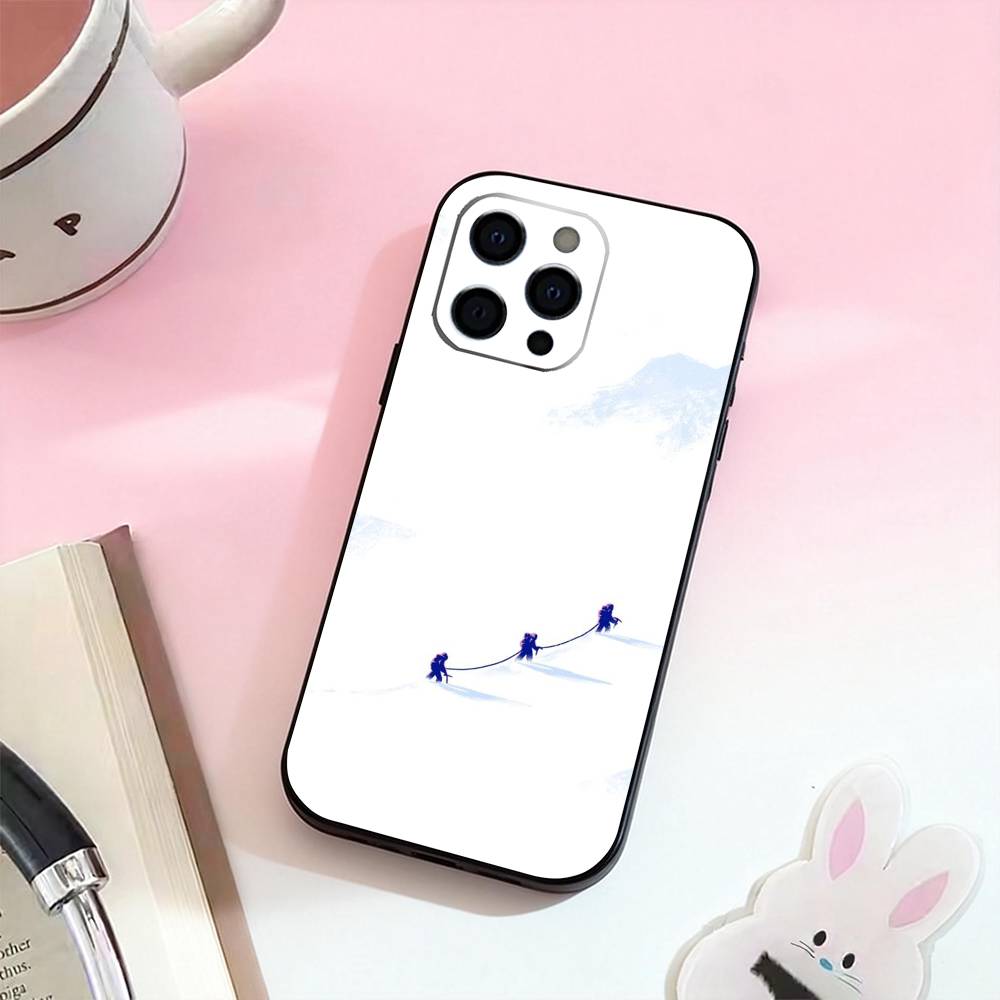 

Creative Mountain Ski Motif Phone Case For iPhone 17,16,15,14,13,12,11 Plus,Pro,Max,XS Silicone Soft Cover iPhone13PROMAX