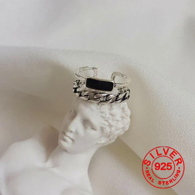 

Minimalist Silver Color Engagement Rings for Women Fashion Simple Chain Geometric Birthday Party Jewelry Gifts белый