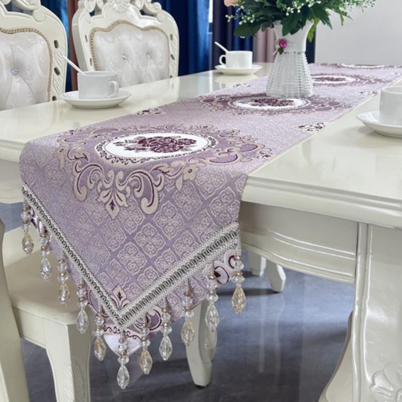 Luxuriöse weiche Tischdecke im europäischen Stil, moderne, minimalistische Hochzeitstischdekoration, verdickter, mehrfarbiger, rutschfester Tischläufer