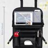 Car Seat Back Organizer with Foldable Table Tray PU Leather Storage Organizer Pockets Kick Mats Seat Interior Accessories