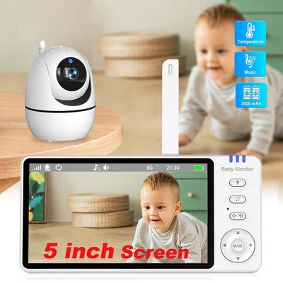 5 Inch Video Monitor Indoor Mini Kids Surveillance Cameras Security Protection Two-way Audio Baby Camera Temperture Display