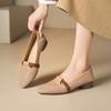 Soft leather hollow sandals women's 2025 new summer thick heel low heel soft sole mother shoes breathable hole single shoes