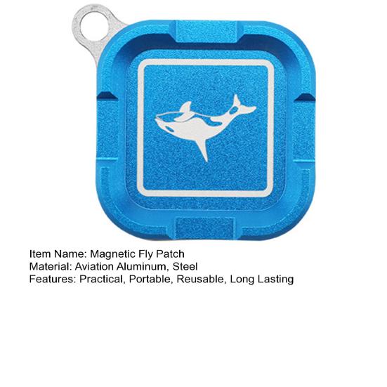 Magnetic Fly Patch Fishing Accessories Anodized Surface Strong Magnetic Force Compact Design Portable Fishing Tackle Tool