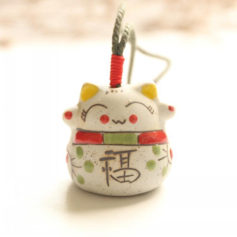 1/5Pcs Lucky Cat Bag Hanging Foyer Decor Handicrafts Sunny Day Doll Gift Cat Ceramic Pendant Room Decoration Accessories