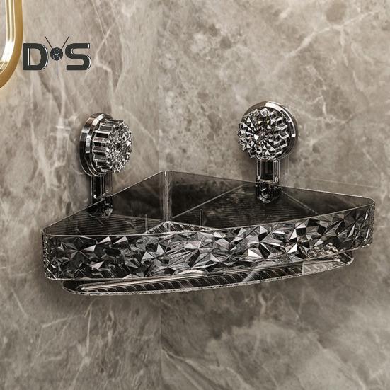 Suction Cup Corner Wall Shelf Storage Rack Strong Load-bearing Large Capacity Easy To Install Heavy-Duty Shower Organizer Shelf