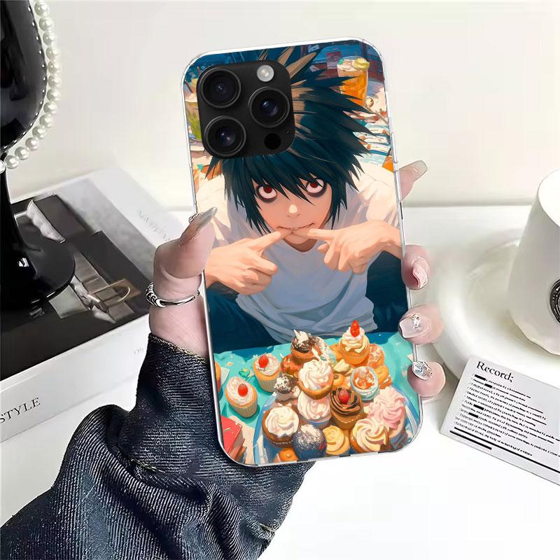 N-Note D-Death L Lawliet For iPhone 17 Air 16 15 14 Plus 13 Mini 12 11 Pro Max Phone Case 16E 7 Print 8 SE Fundas Cover Soft Coq