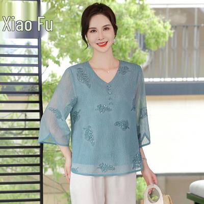 Women's New Chinese Style Chiffon Top & Set