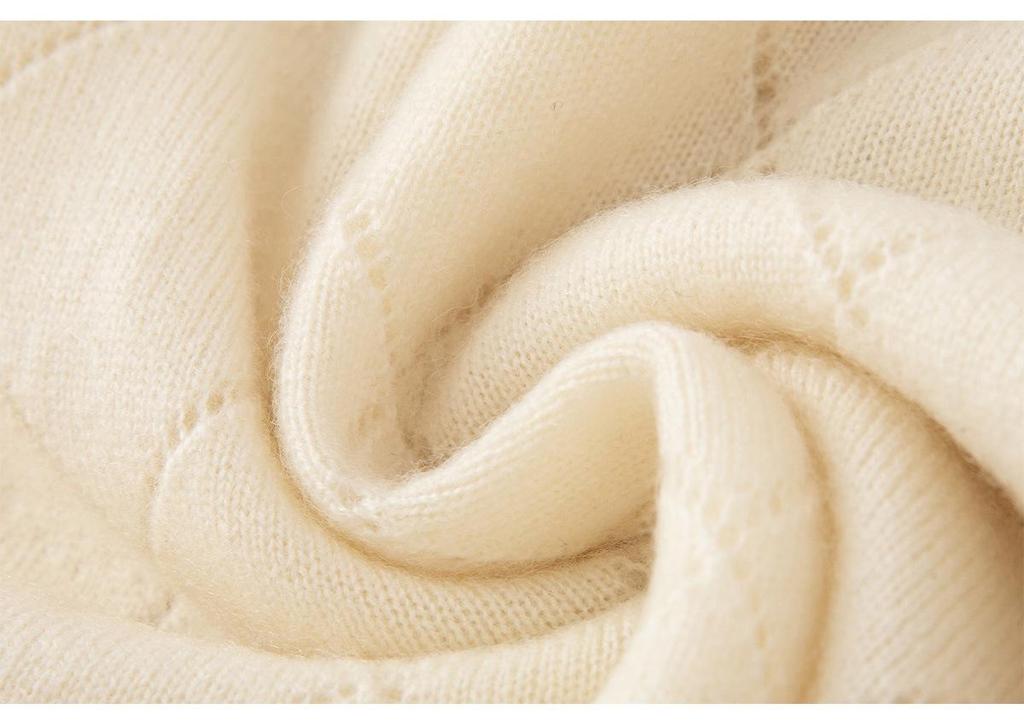Women's 100% Wool Round Neck Cardigan - Autumn/Winter Versatile Short Sweater Coat