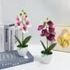 Artificial Orchid Potted Plant With Realistic Petals Zero Maintenance For Home Office Tabletop Decor