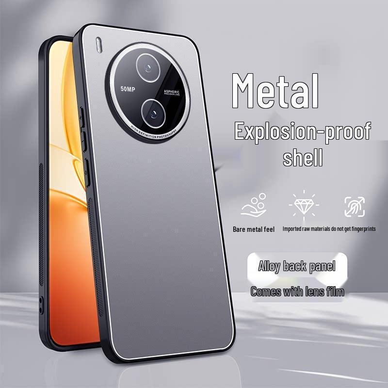 Metal Matte Protective Phone Case for Vivo Y600 Pro with Silicone Full Coverage and Lens Protection