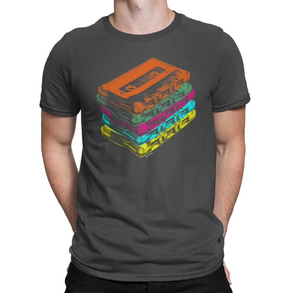 

Mens Retro Cassette T-Shirt 80s Mix Tapes Hip Hop Disco Dance C90 Music L