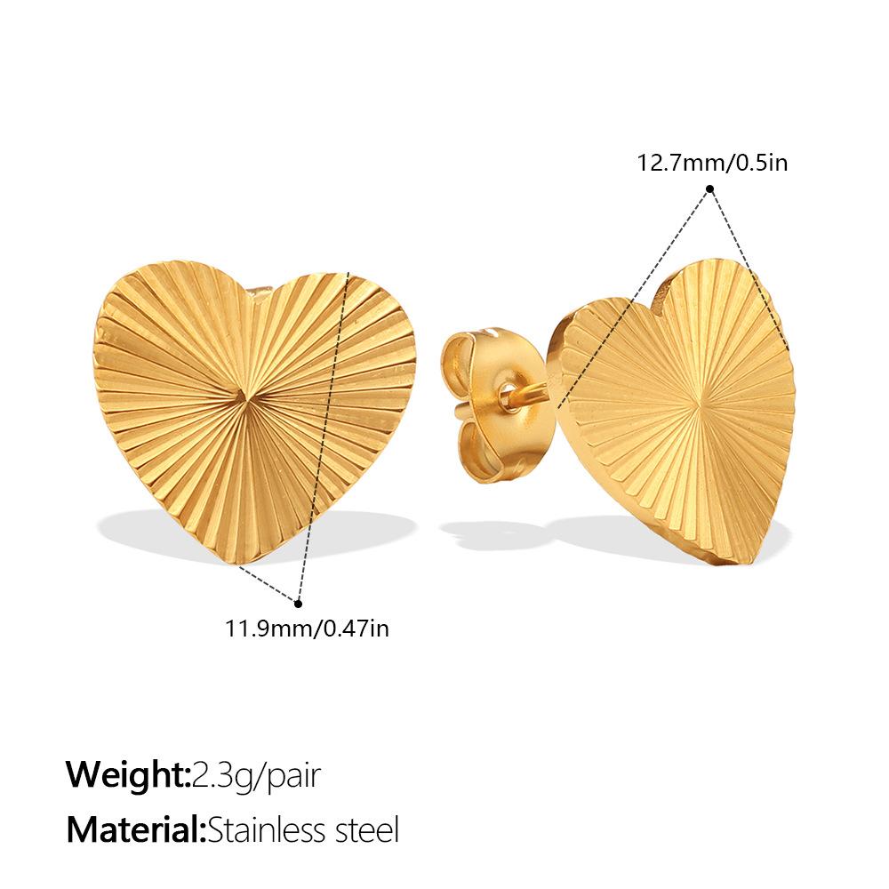 Gold Irregular White Shell Love Stud Earrings Simple Ins Wind Heart Earrings