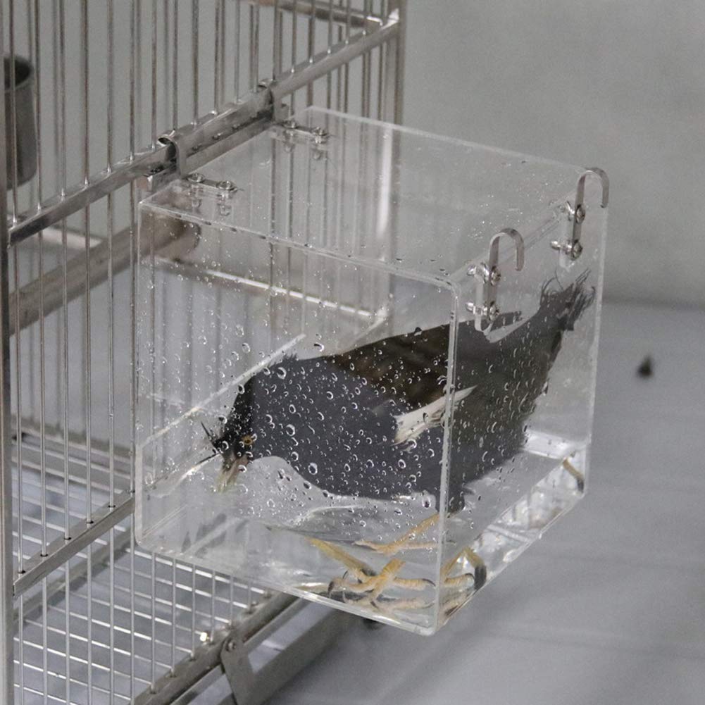 Bird Bathing Container Acrylic Acrylic Cage Case Bath Container Nest Box Great Tit Bird Bath Container Parrot Bird Bathtub Parrot Bird Bath Cage Large