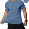 Men's Color Cationic Neck Short Sleeve T-Shirt with Reflective Strip for Outdoor Sports and Casual Wear