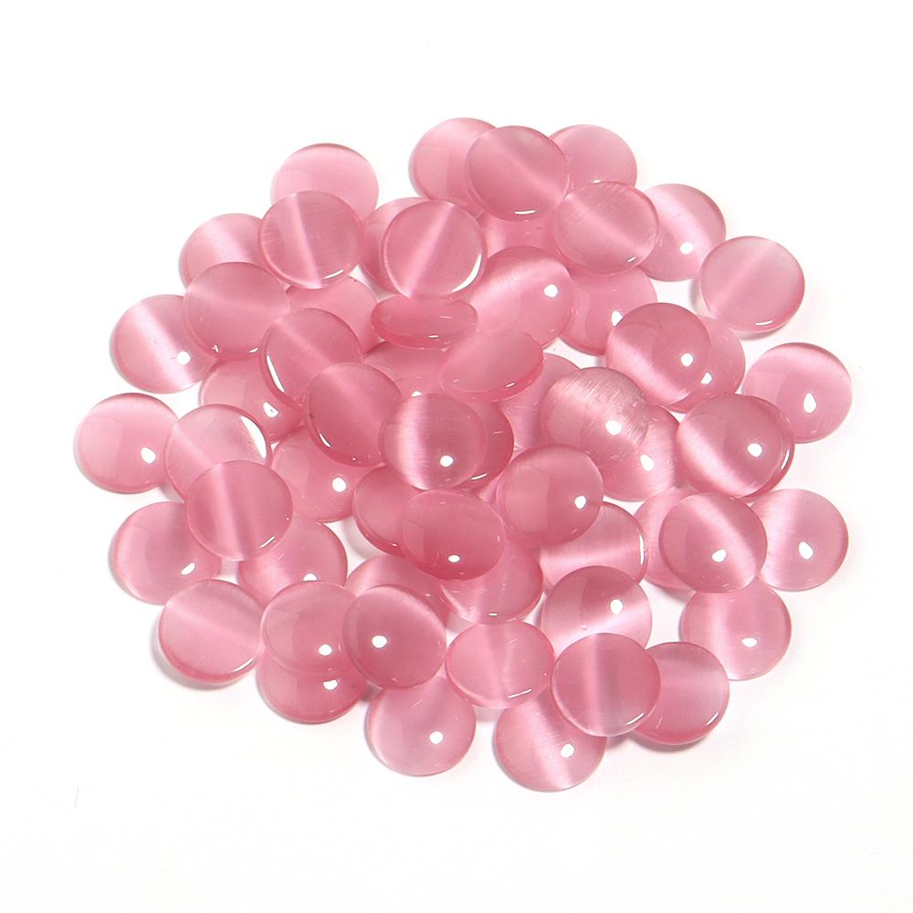 10-30pcs Cat Eye Cabochon Beads Natural Stone Beads Round Flat Back Spacer Stone Beads For Jewelry Making DIY Bracelet Necklace