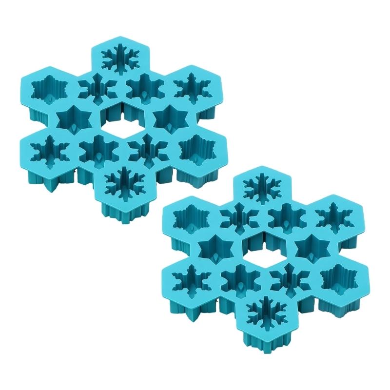 Food Grade Silicone Ice Cubes Tray With 6 Unique Snowflake Designs Baking Tool Perfect For Chocolate And Candy Making