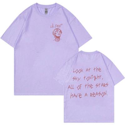 Rapçi Lil Peep Tur Konser Grafik Tişört Erkek Moda Pamuk Kısa Kollu Tişört Unisex Hip Hop Büyük Boy Tişörtler Sokak Giyim