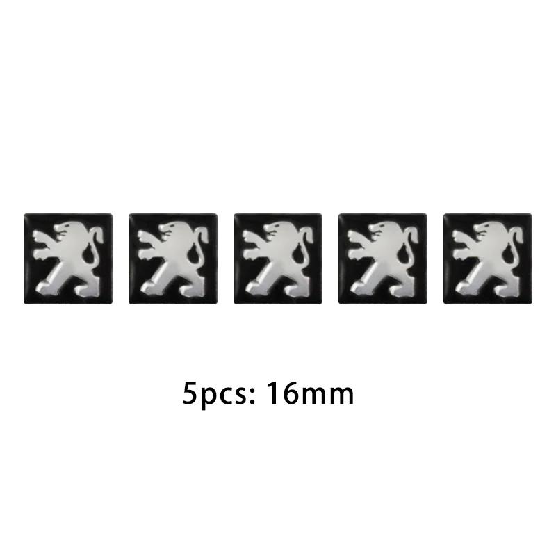 2026 Hot Car Sticker 5/10PCS/lot 16mm Car Key Shell Square Emblem Symbol Sticker For Peugeot GT 206 3008 308 T9 208 508 207 408 