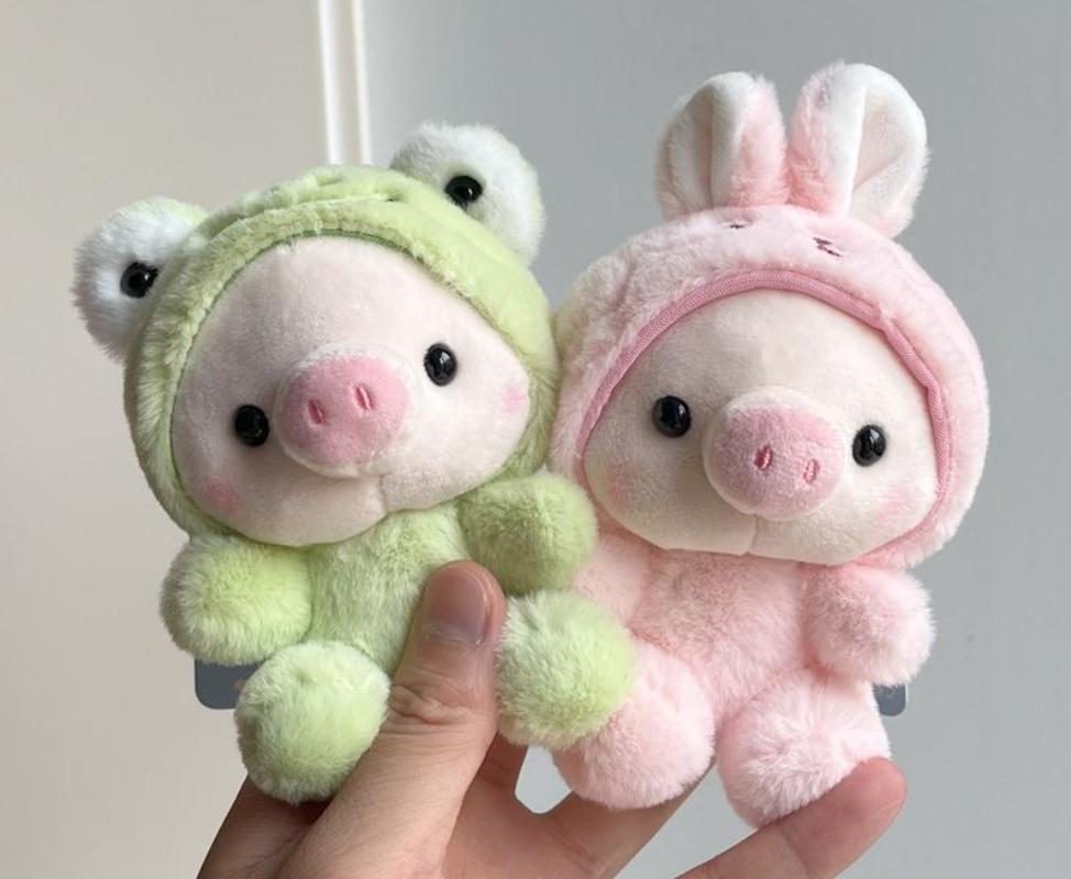 New Cute Piggy Dress Up Doll Plush Toy Rabbit Pendant Keychain Backpack Pendant Pig Doll Frog Festival Surprise Gift